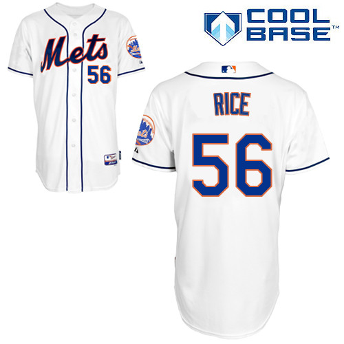 Scott Rice #56 MLB Jersey-New York Mets Men's Authentic Alternate 2 White Cool Base Baseball Jersey